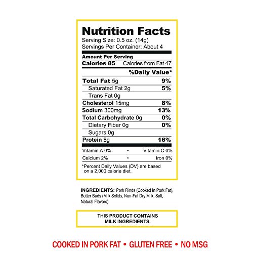 Pork King Good Salted Butter Pork Rinds Chicharrones 4 Pack