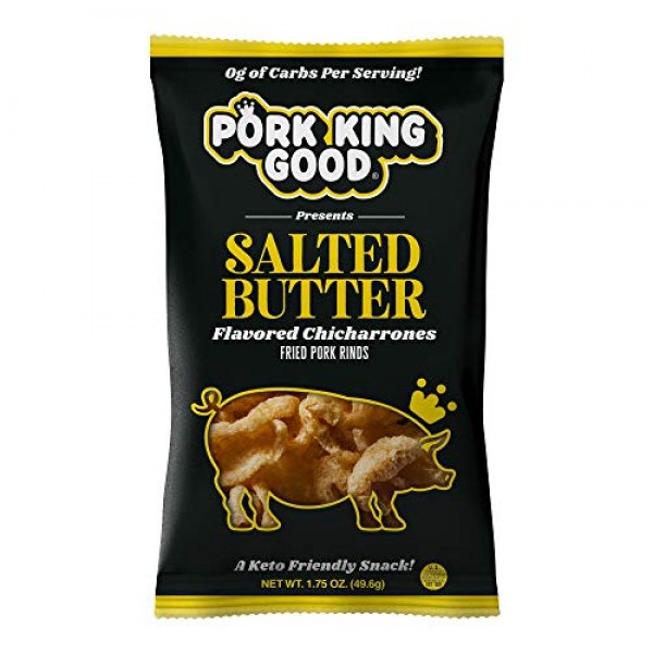 Pork King Good Salted Butter Pork Rinds Chicharrones 4 Pack