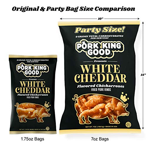 Pork King Good White Cheddar Pork Rinds 7 Oz Family Size Chicha