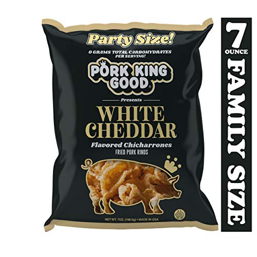 Pork King Good White Cheddar Pork Rinds 7 Oz Family Size Chicha