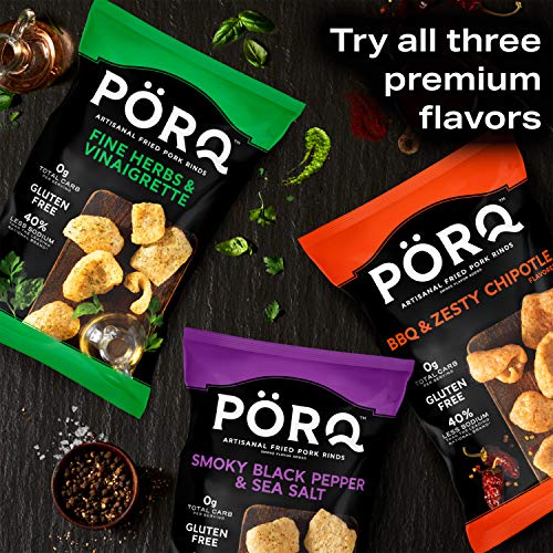 Porq Artisan Fried Pork Rinds - Bbq &Amp; Zesty Chipotle; Keto Frien