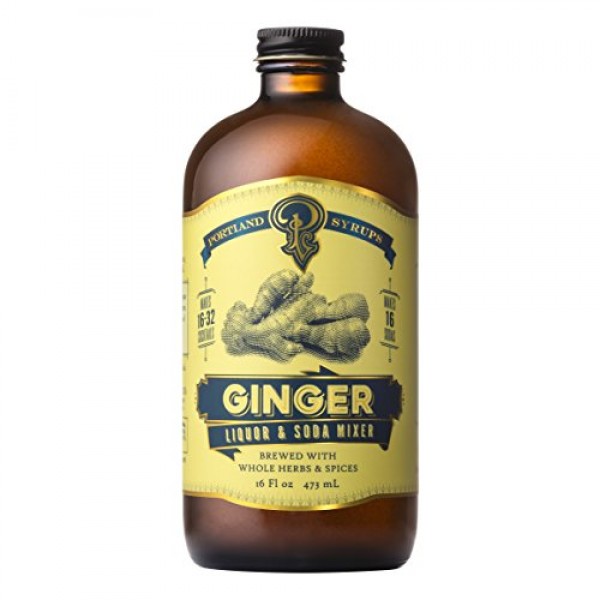 Portland Soda Works, Syrup Cocktail And Soda Ginger, 16 Ounce