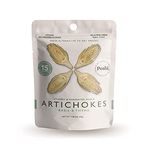 Poshi Artichoke Hearts Vegetable Snack | 10 Pack | Keto, Vegan,