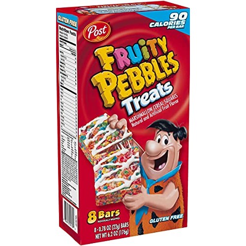 Post Fruity Pebbles Treats 8-Count Box Pack Of 2