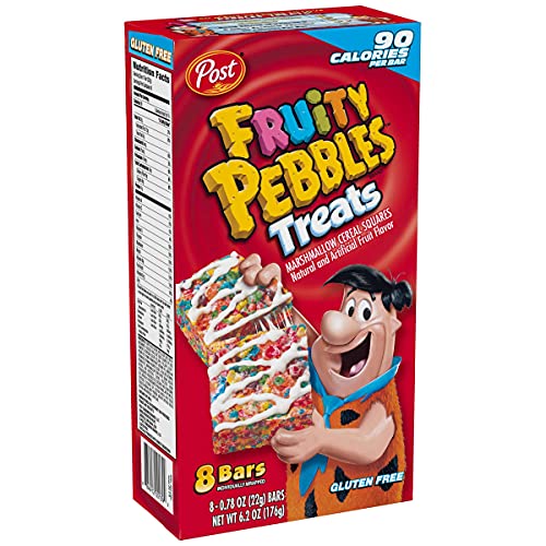 Post Fruity Pebbles Treats 8-Count Box Pack Of 2
