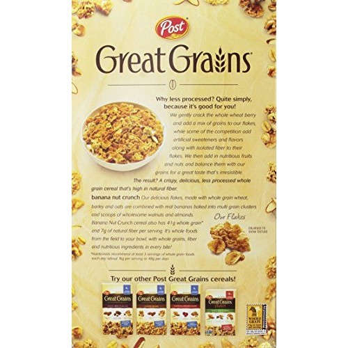 Post Great Grains Banana Nut Crunch Whole Grain Cereal 15.5 Oz