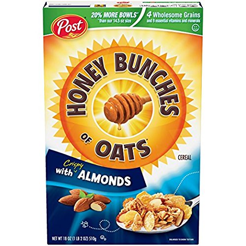 2 Pack - Almond Honey Bunches Of Oats, Large 18 Oz Boxes, With A