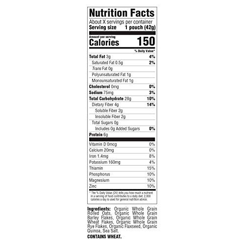 Better Oats Organic Instant Hot Cereal With Flax, Bare, 8 Pouch Better Oats Organic Instant Hot Cereal With Flax, Bare, 8 Pouch