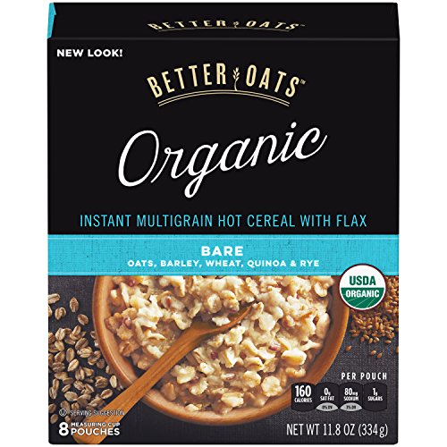Better Oats Organic Instant Hot Cereal With Flax, Bare, 8 Pouch Better Oats Organic Instant Hot Cereal With Flax, Bare, 8 Pouch