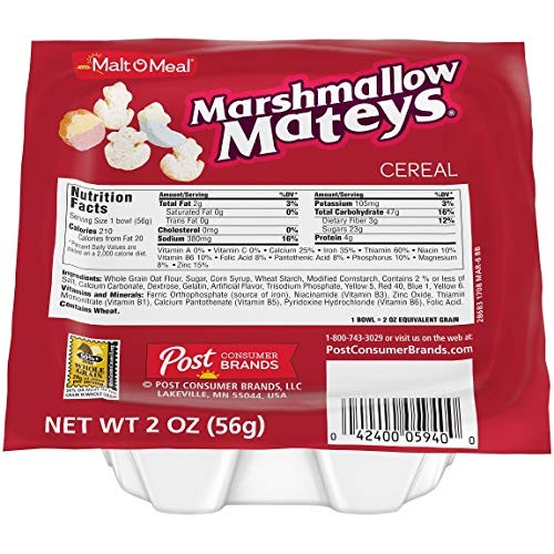 Malt-O-Meal Marshmallow Mateys Cereal, 2-Ounce Single Serve Bowl