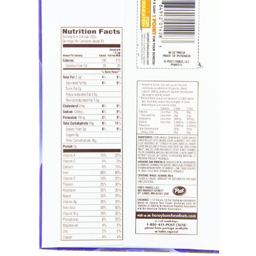 Post Honey Bunches Of Oats With Almonds Cereal Box, 1.36 Kg