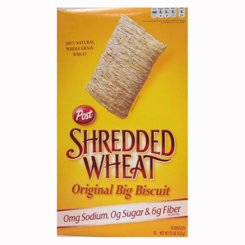 Post Shredded Wheat Original Cereal, No Sugar Or Salt Added, 15-