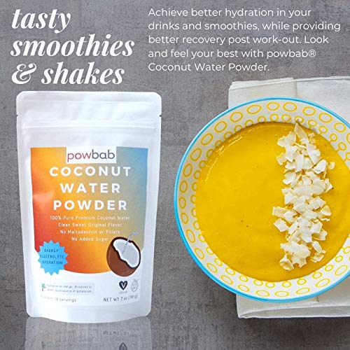 Powbab Coconut Water Powder From 100% Organic Coconut. Pure Raw