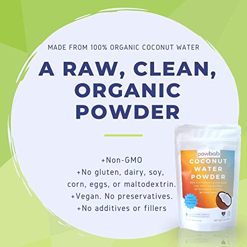 Powbab Coconut Water Powder From 100% Organic Coconut. Pure Raw
