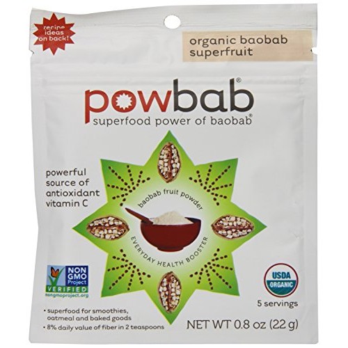 Powbab Organic Baobab Superfruit Powder, 5 Count