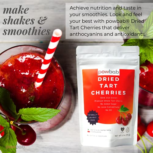 powbab Dried Tart Cherries Unsweetened - 100% USA Grown Organic ...
