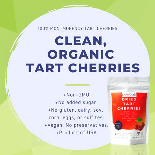 powbab Dried Tart Cherries Unsweetened - 100% USA Grown Organic ...