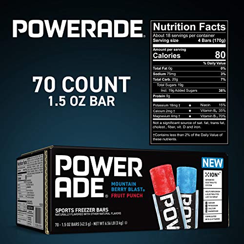 Powerade Sports Freezer Bars, 1.5 Oz – Refreshing Ice Pops With