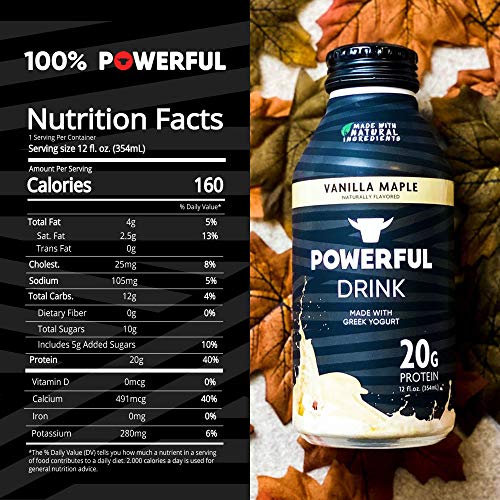 Powerful, High Protein Shakes, 20G Protein, Greek Yogurt, Low Ca