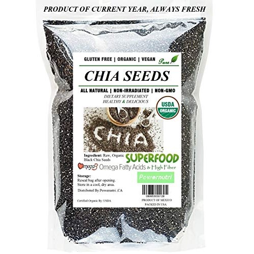 6 Pounds Black Chia Seeds Pure Premium Vegan Glutan,From Mexico,