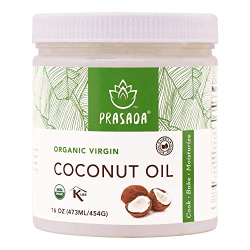 Prasada Organic Virgin Coconut Oil 16Oz | Cold-Pressed, Non-Gm