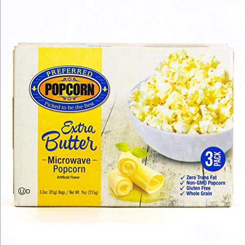 Preferred Popcorn Extra Butter Microwave Popcorn, 36 Pack, Non-G
