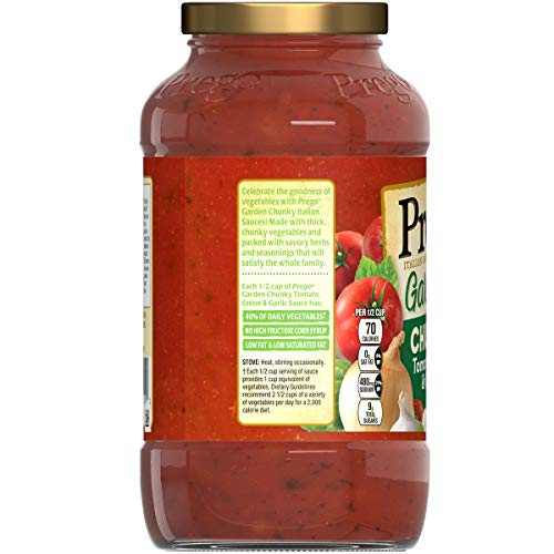 Prego Chunky Tomato With Garlic And Onion Pasta Sauce, 24 Oz Jar