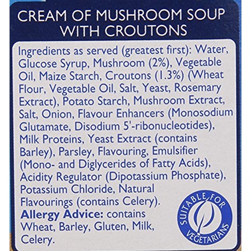 Batchelors Cup A Soup With Croutons Cream Of Mushroom 4S 99G