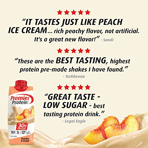 Premier Protein Protein Shake, Peaches And Cream, 12 Count