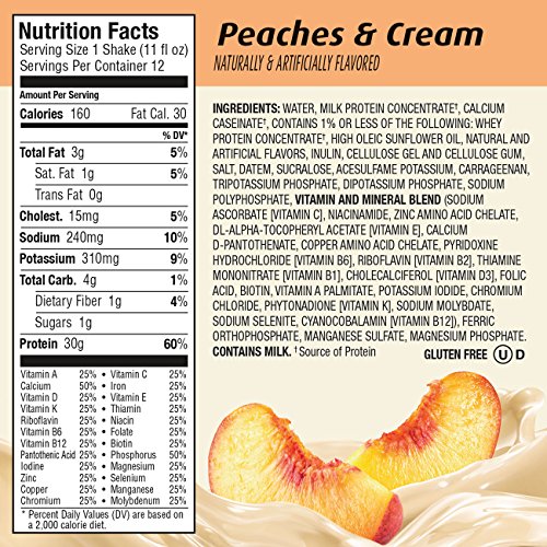 Premier Protein Protein Shake, Peaches And Cream, 12 Count