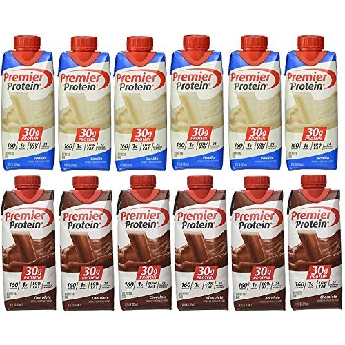 Premier Protein 6 Chocolate And 6 Vanilla Shakes 11Oz Pack Of 12