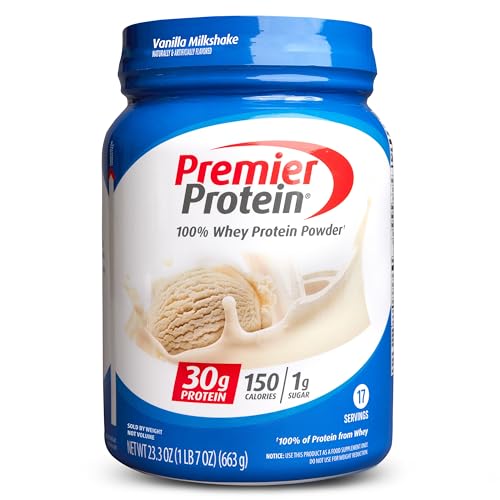 Premier Protein Powder, Vanilla Milkshake, 30g Protein, 1g Sugar...