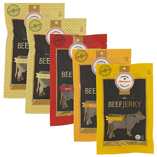 Aufschnitt Grass Fed Beef Jerky - Variety Pack - 5 Pack 2 Oz Ea