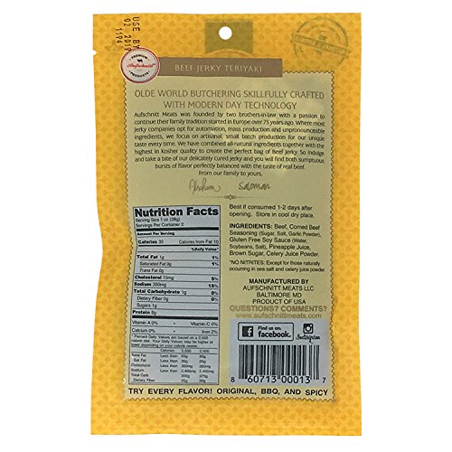 Aufschnitt Grass Fed Beef Jerky - Variety Pack - 5 Pack 2 Oz Ea