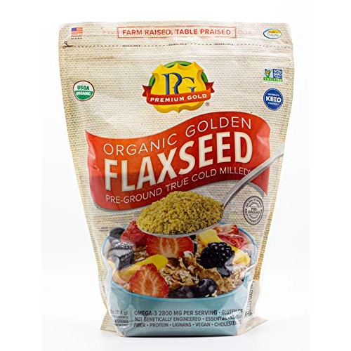 Premium Gold Organic Ground Flax Seed | High Fiber Food | Omega