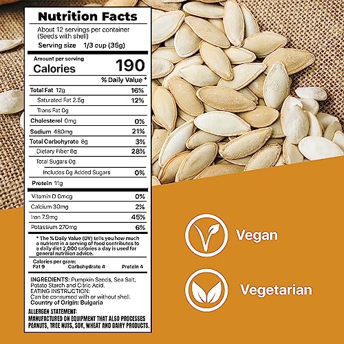 ROASTED PUMPKIN SEEDS to Eat in Shell by Premium Orchards MIXED ...