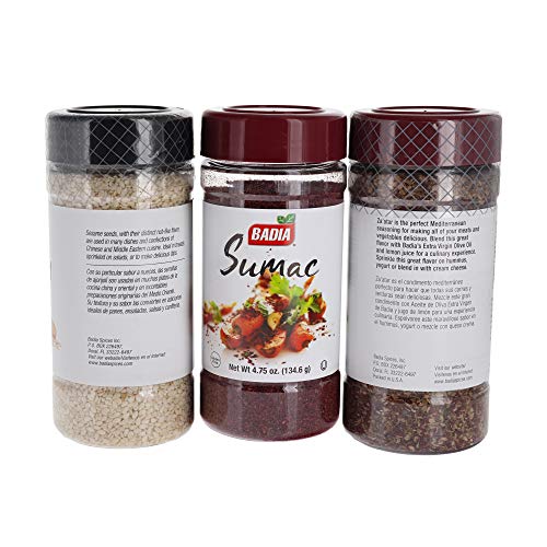 Badia Sumac, Zaatar, And Sesame Seed Seasoning Bundle Set Of 3