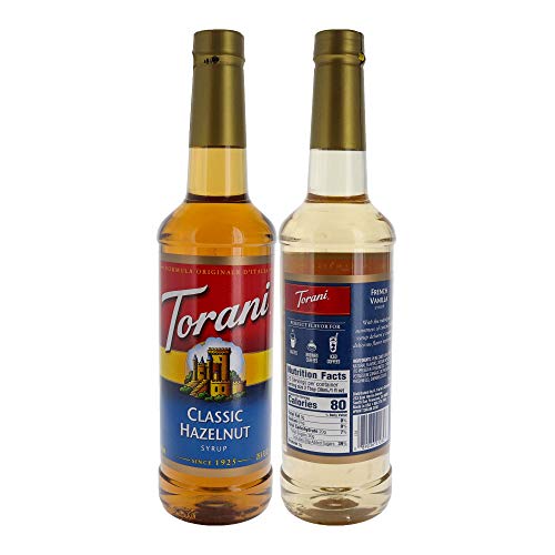 Torani French Vanilla/Hazelnut Flavored Syrup Bundle 2 Pack -