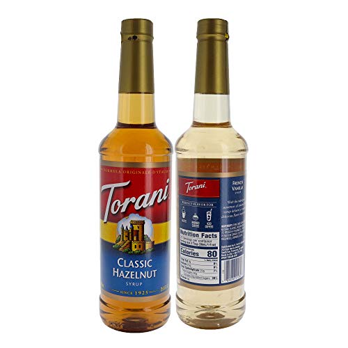 Torani French Vanilla/Hazelnut Flavored Syrup Bundle 2 Pack -