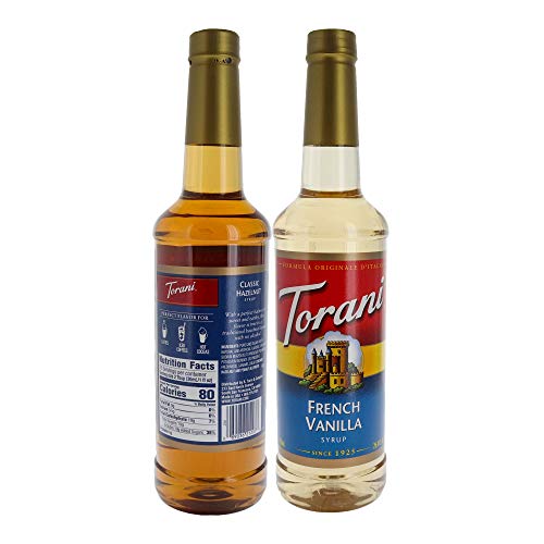 Torani French Vanilla/Hazelnut Flavored Syrup Bundle 2 Pack -