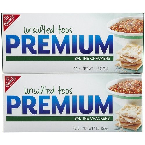 Premium Saltine Crackers - Unsalted Tops, 16 Oz, 2 Pk