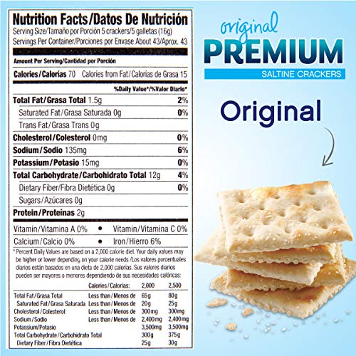 Premium Original Saltine Crackers, 6 - 24 Oz Boxes