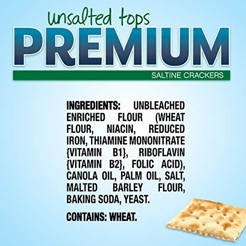 Premium Unsalted Tops Saltine Crackers, 16 Oz