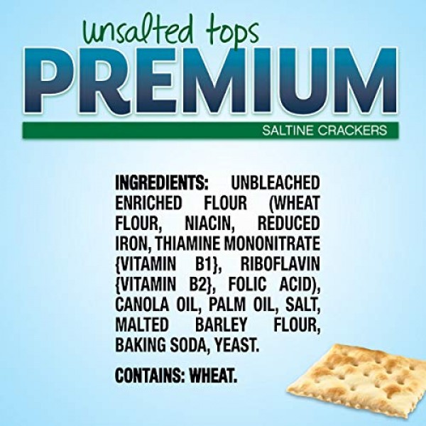 Premium Unsalted Tops Saltine Crackers, 16 oz