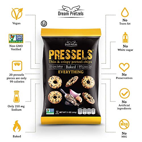 Pressels Baked Pretzel Chips [Everything], Mini Seasoned Pretzel
