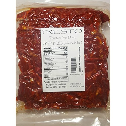 Tomatoes Sun-Dried, Super Red Julienne 5 Lbs. By Presto Sales Llc