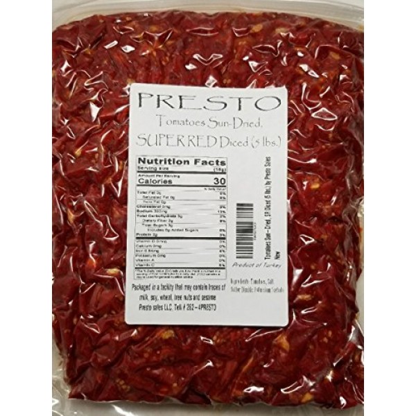 Tomatoes Sun-Dried, SUPER REDFresh and delicious Diced 5 lbs....