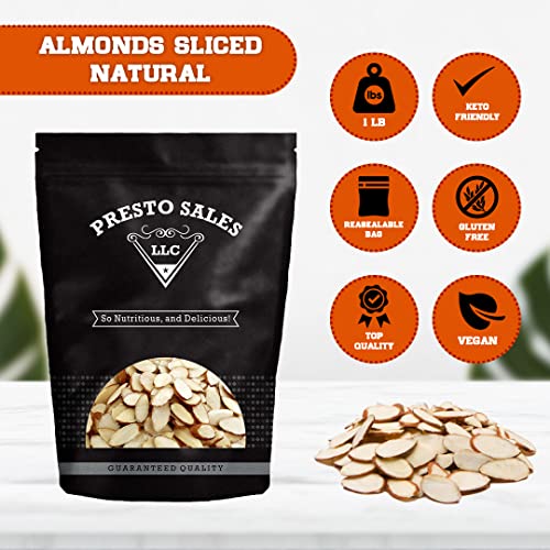 Almonds, Tasty and Fresh Sliced Raw Natural, Quality, Crunchy,...