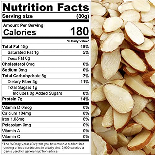 Almonds, Tasty and Fresh Sliced Raw Natural, Quality, Crunchy,...