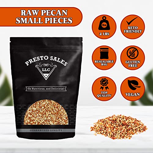 Presto Sales Chopped Pecans Midget Pieces 32 oz | Raw, Unsalted,...